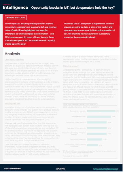 Opportunity knocks in IoT, but do operators hold the key?