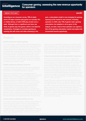 Consumer gaming: assessing the new revenue opportunity for operators