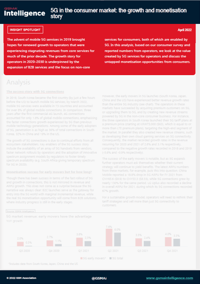 5G in the consumer market: the growth and monetisation story