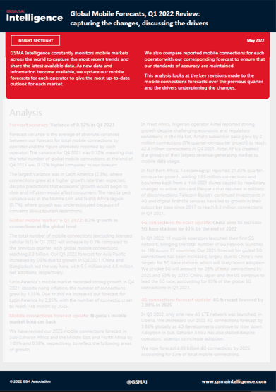Global Mobile Forecasts, Q1 2022 Review: capturing the changes, discussing the drivers