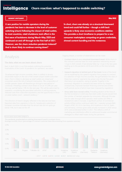 Churn reaction: what's happened to mobile switching?