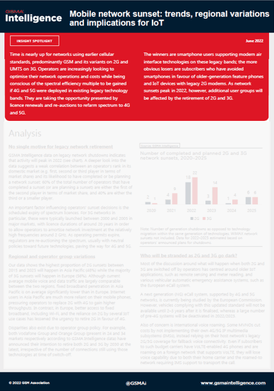 Mobile network sunset: trends, regional variations and implications for IoT