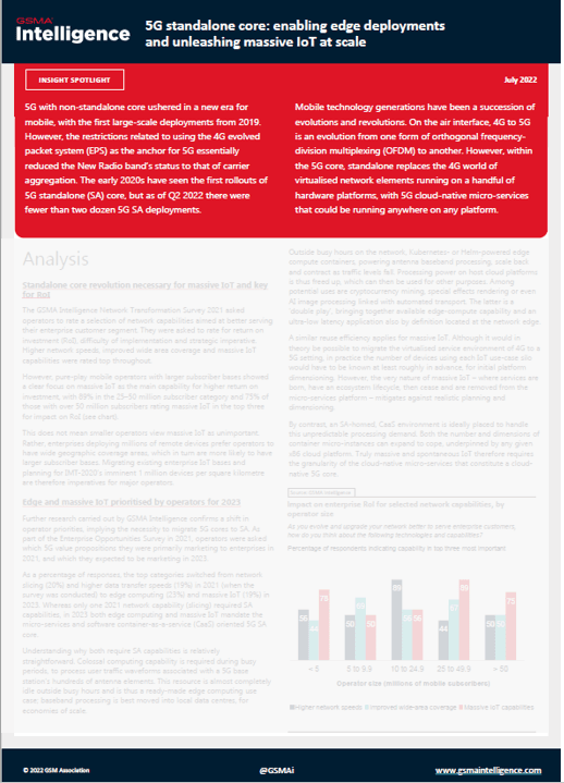 5G standalone core: enabling edge deployments and unleashing massive IoT at scale