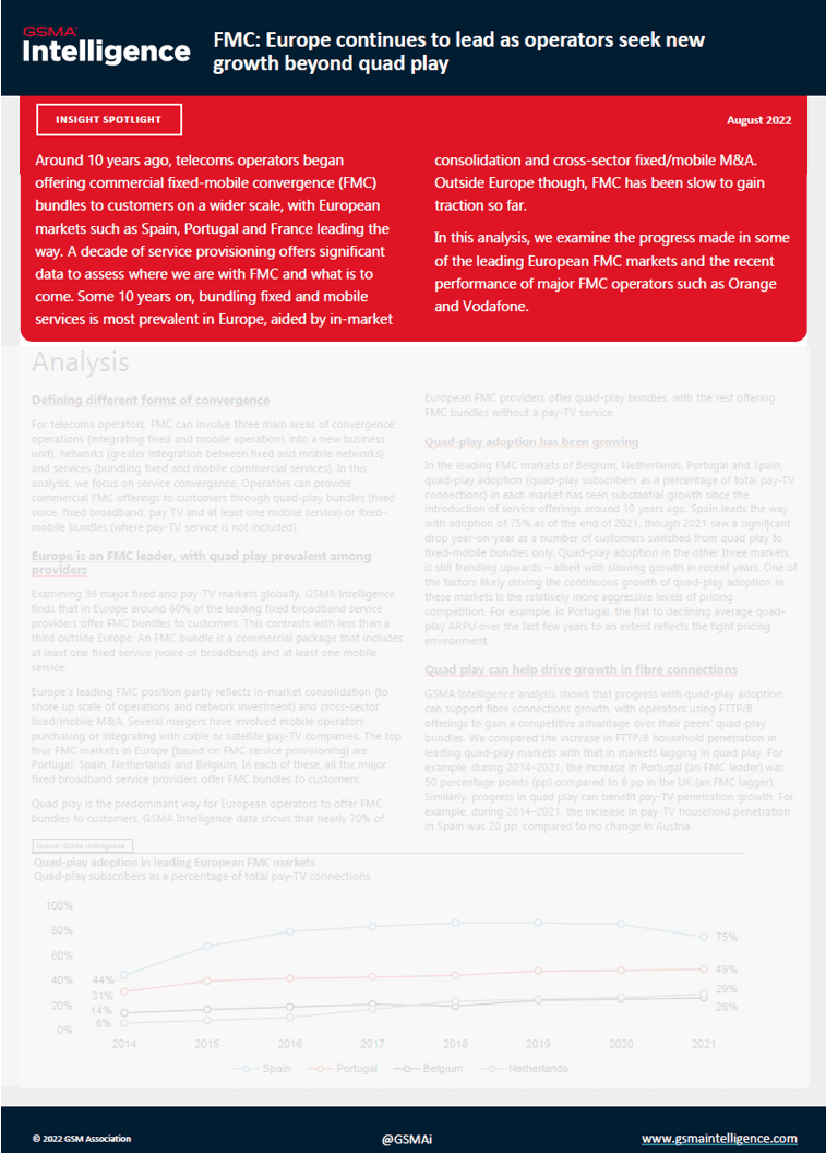 FMC: Europe continues to lead as operators seek new growth beyond quad play