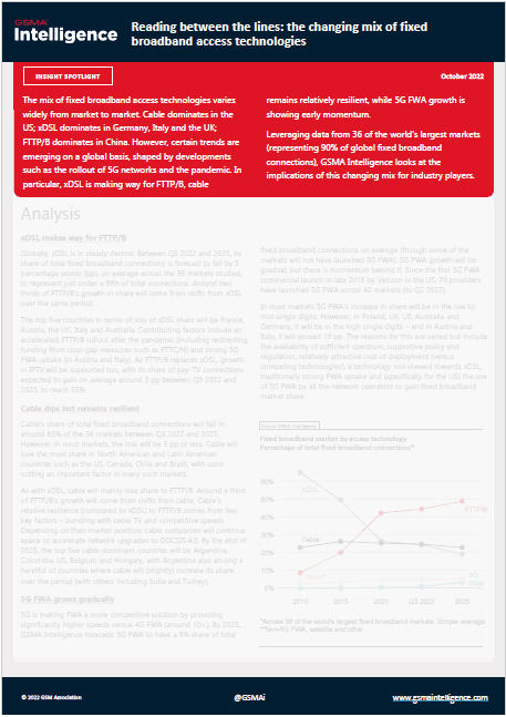 Reading between the lines: the changing mix of fixed broadband access technologies