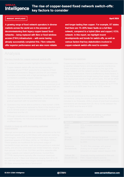 The rise of copper-based fixed network switch-offs: key factors to consider