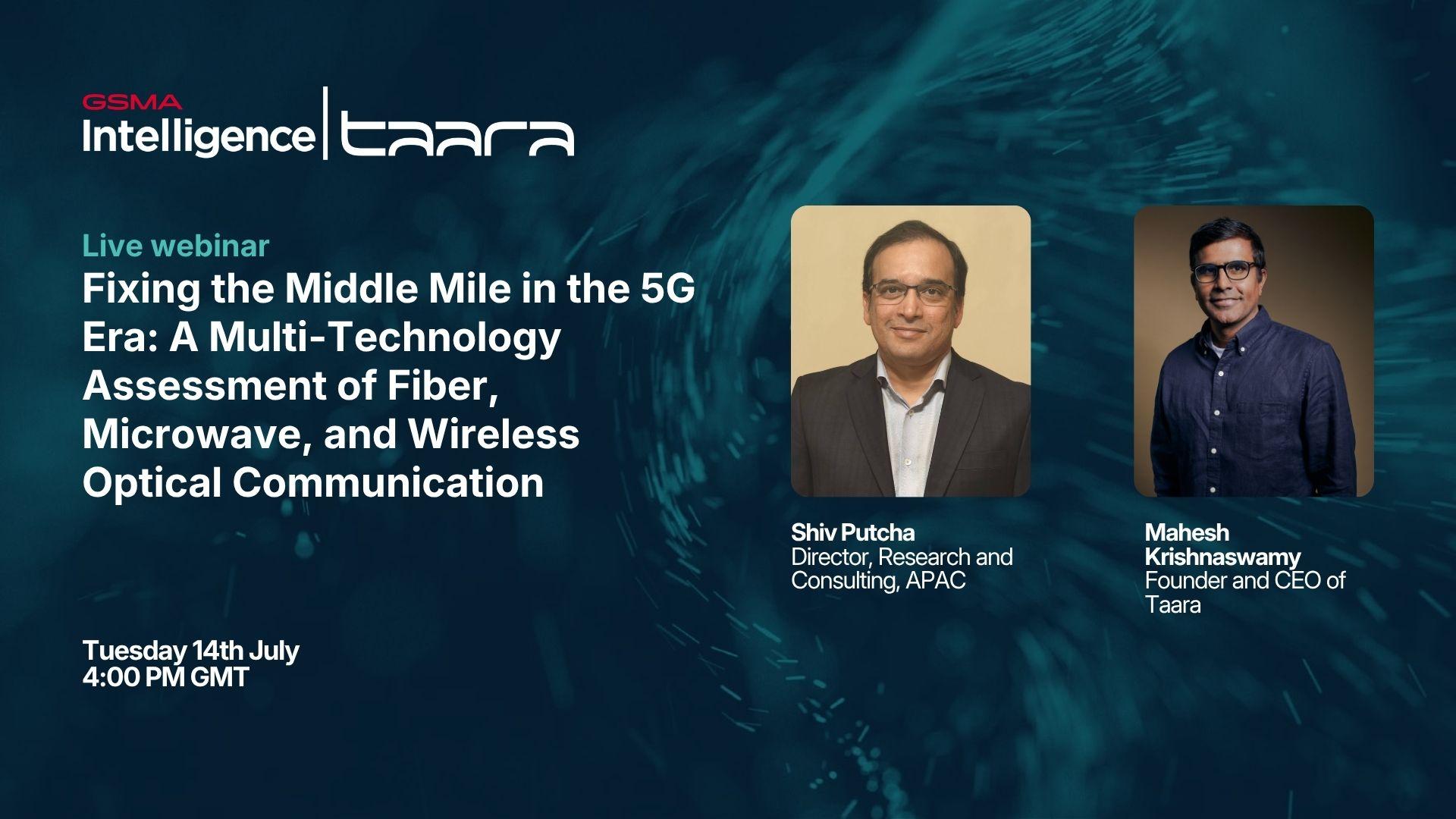 Webinar: Fixing the Middle Mile in the 5G Era: A Multi-Technology Assessment of Fiber, Microwave, and Wireless Optical Communication