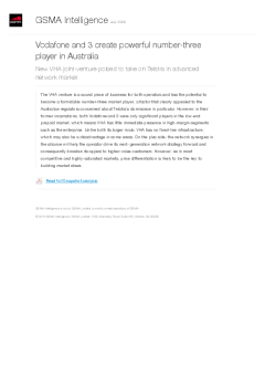 Vodafone and 3 create powerful number-three player in Australia - New VHA joint-venture poised to take on Telstra in advanced network market