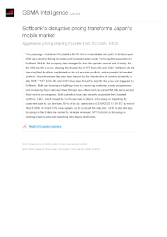 Softbank's disruptive pricing transforms Japan's mobile market - Aggressive pricing stealing thunder from DoCoMo, KDDI