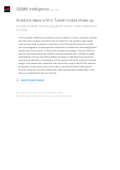 Vodafone takes a hit in Turkish mobile shake-up - Number portability and slowing growth impact Turkish operators in Q4 2008