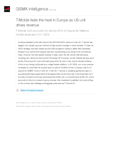 T-Mobile feels the heat in Europe as US unit drives revenue - T-Mobile USA accounts for almost 50% of Deutsche Telekom mobile revenues in Q1 2009
