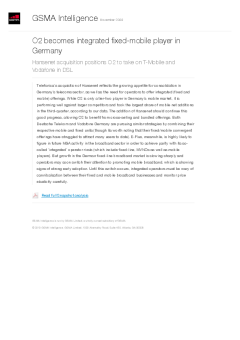 O2 becomes integrated fixed-mobile player in Germany - Hansenet acquisition positions O2 to take on T-Mobile and Vodafone in DSL