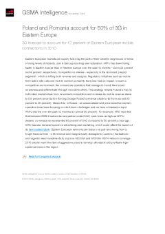 Poland and Romania account for 50% of 3G in Eastern Europe - 3G forecast to account for 12 percent of Eastern European mobile connections in 2010