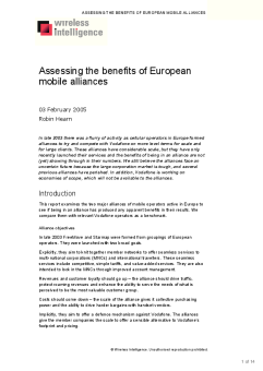 Assessing the benefits of European mobile alliances