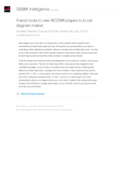 France looks to new WCDMA players to boost stagnant market - Smallest Western Europe WCDMA market has just 20% of connections on 3G