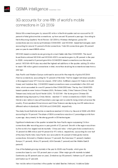 3G accounts for one-fifth of world's mobile connections in Q3 2009