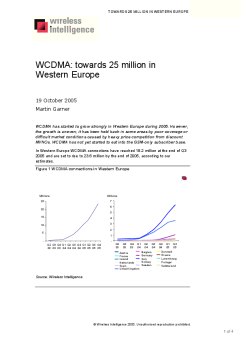 WCDMA: towards 25 million in Western Europe