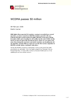 WCDMA passes 50 million