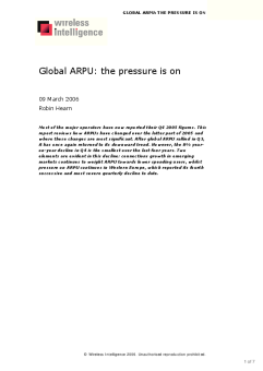 Global ARPU: the pressure is on