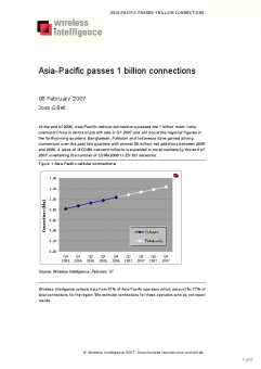 Asia Pacific passes 1 billion connections