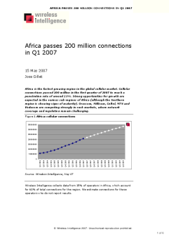 Africa passes 200 million connections in Q1 2007