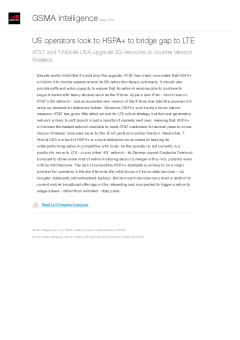 US operators look to HSPA+ to bridge gap to LTE - AT&T and T-Mobile USA upgrade 3G networks to counter Verizon Wireless