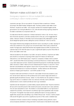 Vietnam makes solid start in 3G - Strong early migration to 3G but multiple SIM ownership continuing to distort market potential