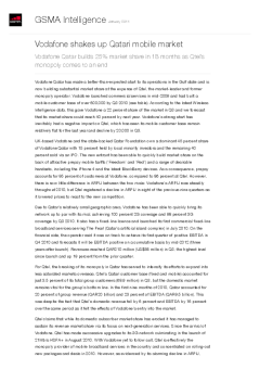 Vodafone shakes up Qatari mobile market - Vodafone Qatar builds 25% market share in 18 months as Qtel’s monopoly comes to an end