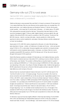 Germany rolls-out LTE to rural areas - German 800 MHz operators begin deploying first LTE services to areas underserved by broadband