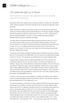 LTE networks light up in Saudi - Saudi operators announce next-generation network launches using TD-LTE technology
