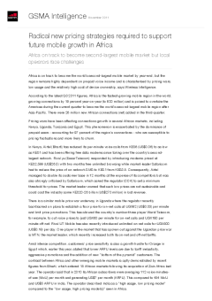 Radical new pricing strategies required to support future mobile growth in Africa - Africa on track to become second-largest mobile market but local operators face challenges