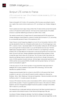 Bonjour! LTE comes to France - LTE to account for over 10% of French mobile market by 2017 as competition ramps up
