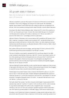 3G growth stalls in Vietnam - Early 3G momentum in Vietnam fades forcing regulators to push back LTE auctions