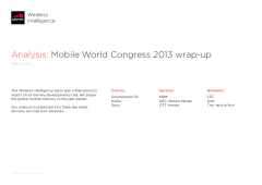 Mobile World Congress 2013 wrap-up - Insight and analysis on the key developments and trends from Mobile World Congress 2013