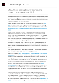 China Mobile leading the way as emerging market operators embrace Wi-Fi