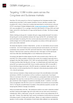 Targeting 100M mobile users across the Congolese and Sudanese markets