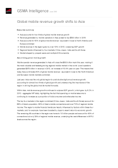Global mobile revenue growth shifts to Asia