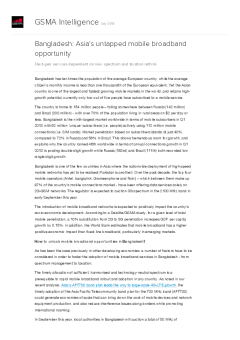 Bangladesh: Asia’s untapped mobile broadband opportunity - Next-gen services dependent on new spectrum and taxation rethink
