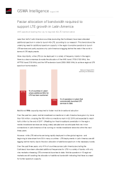 Faster allocation of bandwidth required to support LTE growth in Latin America - AWS spectrum leading the way to regional 4G-LTE harmonisation