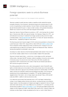 Foreign operators seek to unlock Burmese potential - Ooredoo and Telenor target Asia’s last untapped mobile opportunity