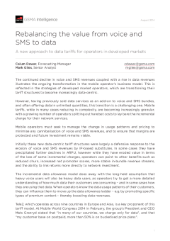 Rebalancing the value from voice and SMS to data - A new approach to data tariffs for operators in developed markets