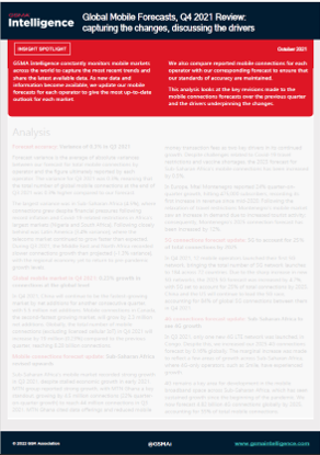 Global Mobile Forecasts, Q4 2021 Review: capturing the changes, discussing the drivers