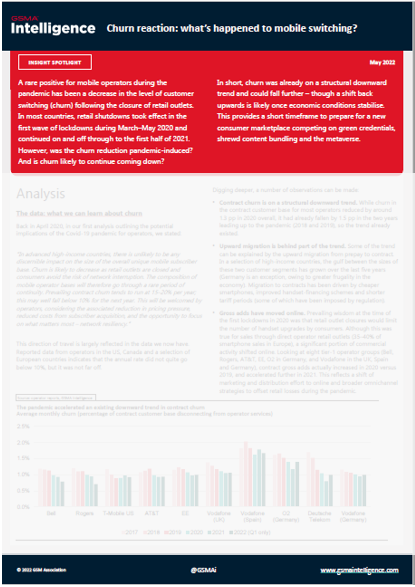 Churn reaction: what's happened to mobile switching?