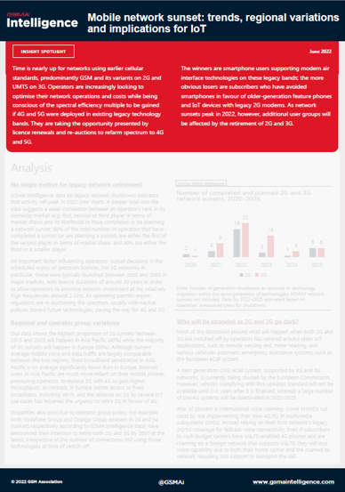 Mobile network sunset: trends, regional variations and implications for IoT