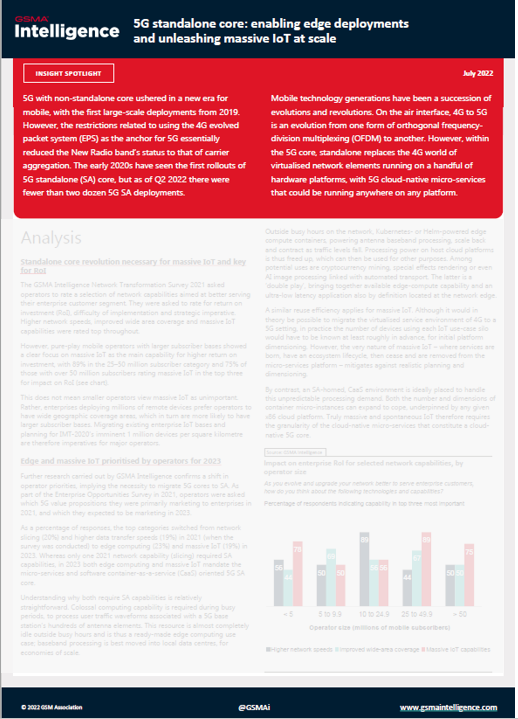 5G standalone core: enabling edge deployments and unleashing massive IoT at scale