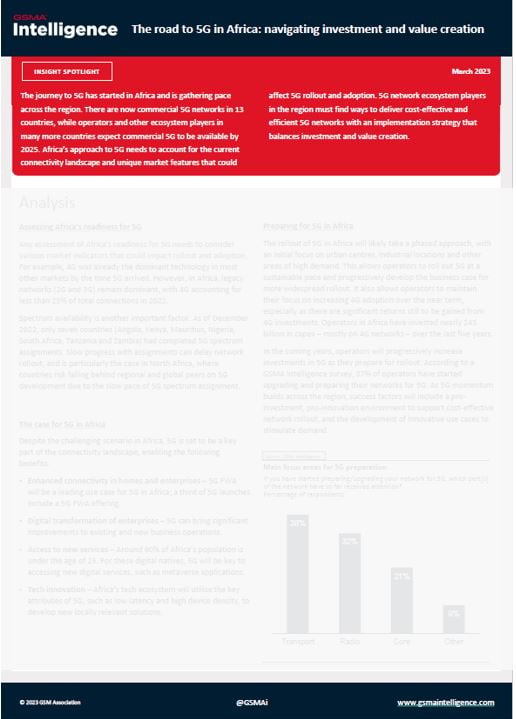 The road to 5G in Africa: navigating investment and value creation