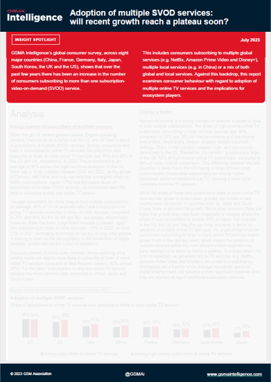 Adoption of multiple SVOD services: will recent growth reach a plateau soon?