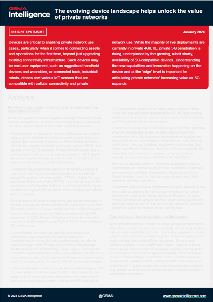 The evolving device landscape helps unlock the value of private networks