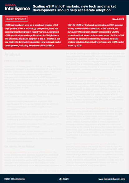 Scaling eSIM in IoT markets: new tech and market developments should help accelerate adoption